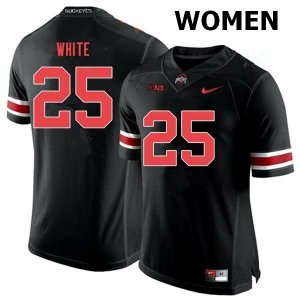 Women's Ohio State Buckeyes #25 Brendon White Black Out Nike NCAA College Football Jersey Trade RQS0544MA